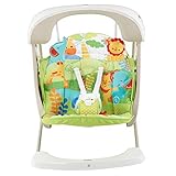 Mattel Fisher-Price CCN92 2 in 1 Babyschaukel im Regenwald Design, mit 6 Geschwindigkeitsstufen, 10 Melodien und 2 beruhigenden Naturgeruschen