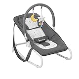 Badabulle Easy Moonlight Babywippe, mit integrierter Kopfsttze, 5-fach verstellbarer Rckenlehne, abnehmbarem Spielbogen und Sitzbezug